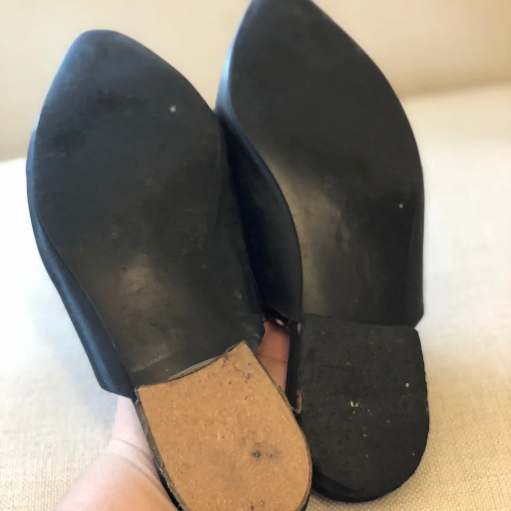Country Road Australia Black Leather Mules Size 8.5 - Picture 5 of 6